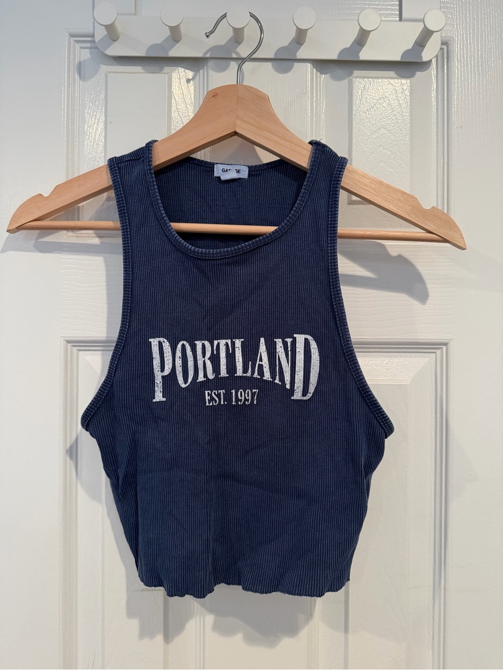 Garage Navy Ribbed 'Portland' Tank Top